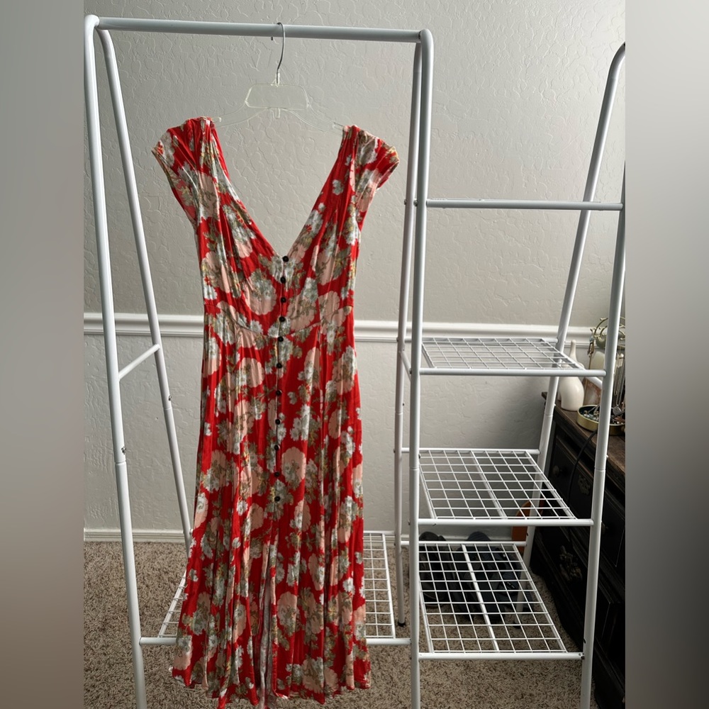 BRAND - Urban Outfitters / SIZE - S / COLOR - Red with pink and white flowers